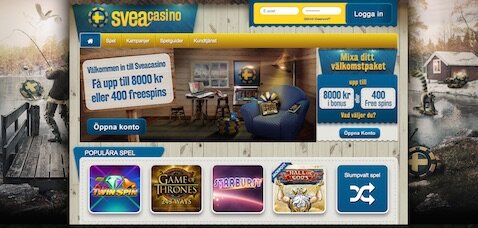 Svea Casino startsida